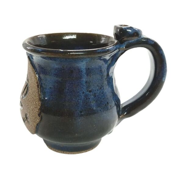 ☕ Perk Avenue Mug 🤎💙 Vintage Signed Pottery Madison GA - Picture 4 of 12